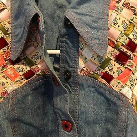 Vintage Designer RARE Denim Long Sleeve Blouse - - Picture 3 of 8
